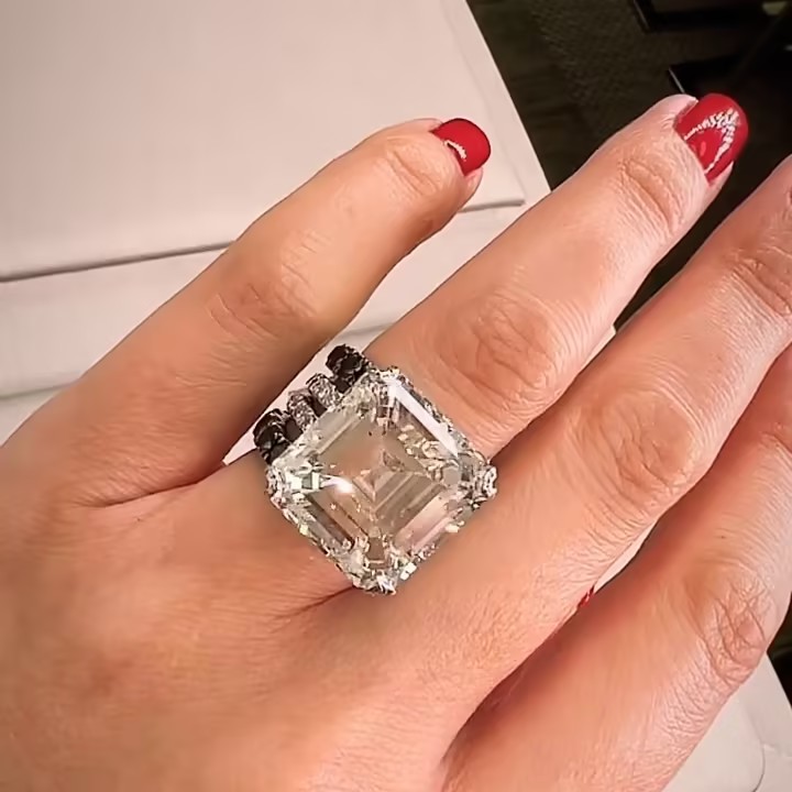 15ct Asscher Brilliant cut Ring Sets/3pcs