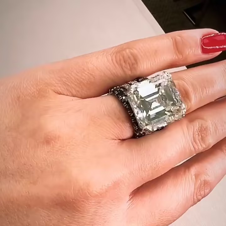 15ct Asscher Brilliant cut Ring Sets/3pcs