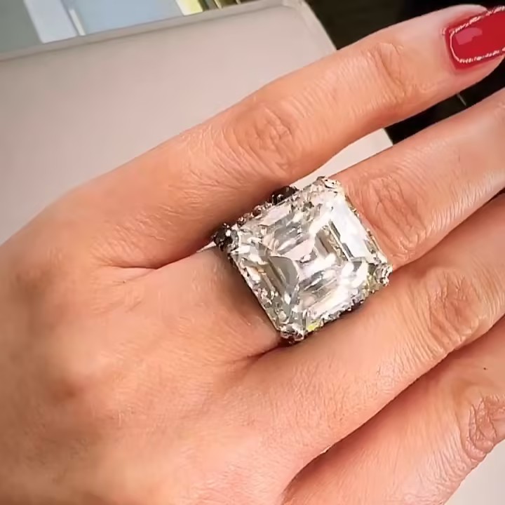 15ct Asscher Brilliant cut Ring Sets/3pcs