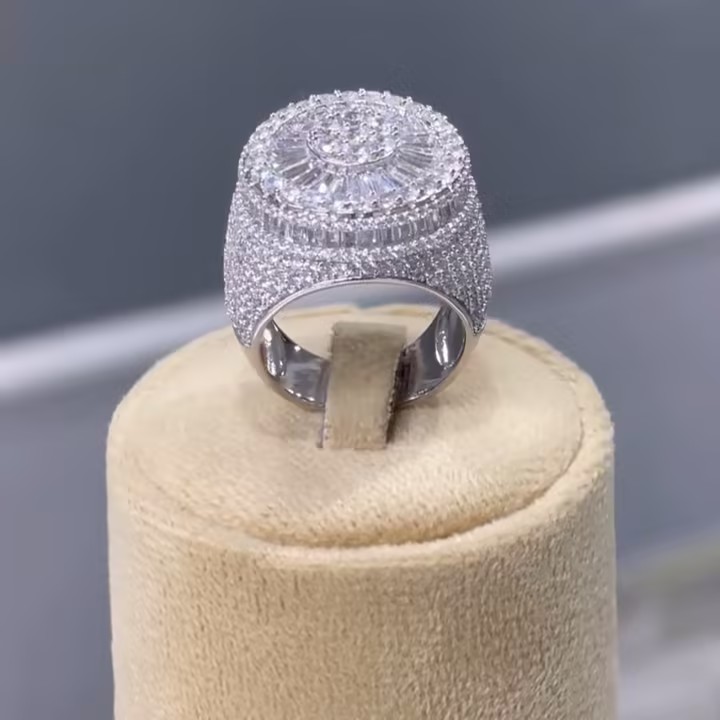 Full Paved Setting Multi-cut Men's Ring