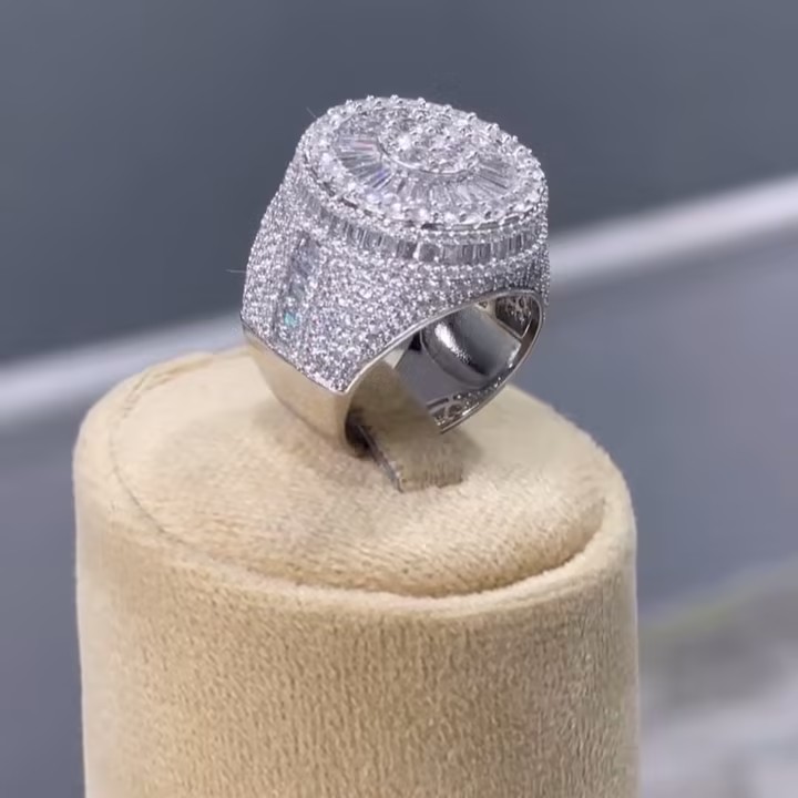 Full Paved Setting Multi-cut Men's Ring