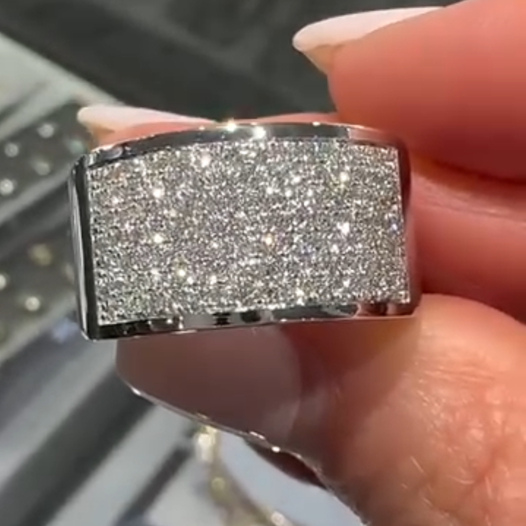 5.35ct Pave Setting Wide Band For Men