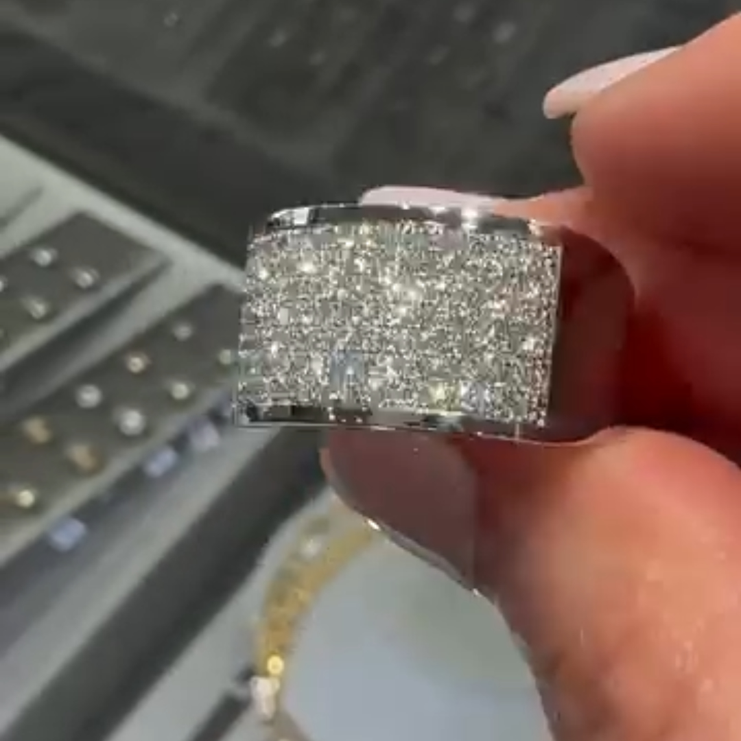 5.35ct Pave Setting Wide Band For Men