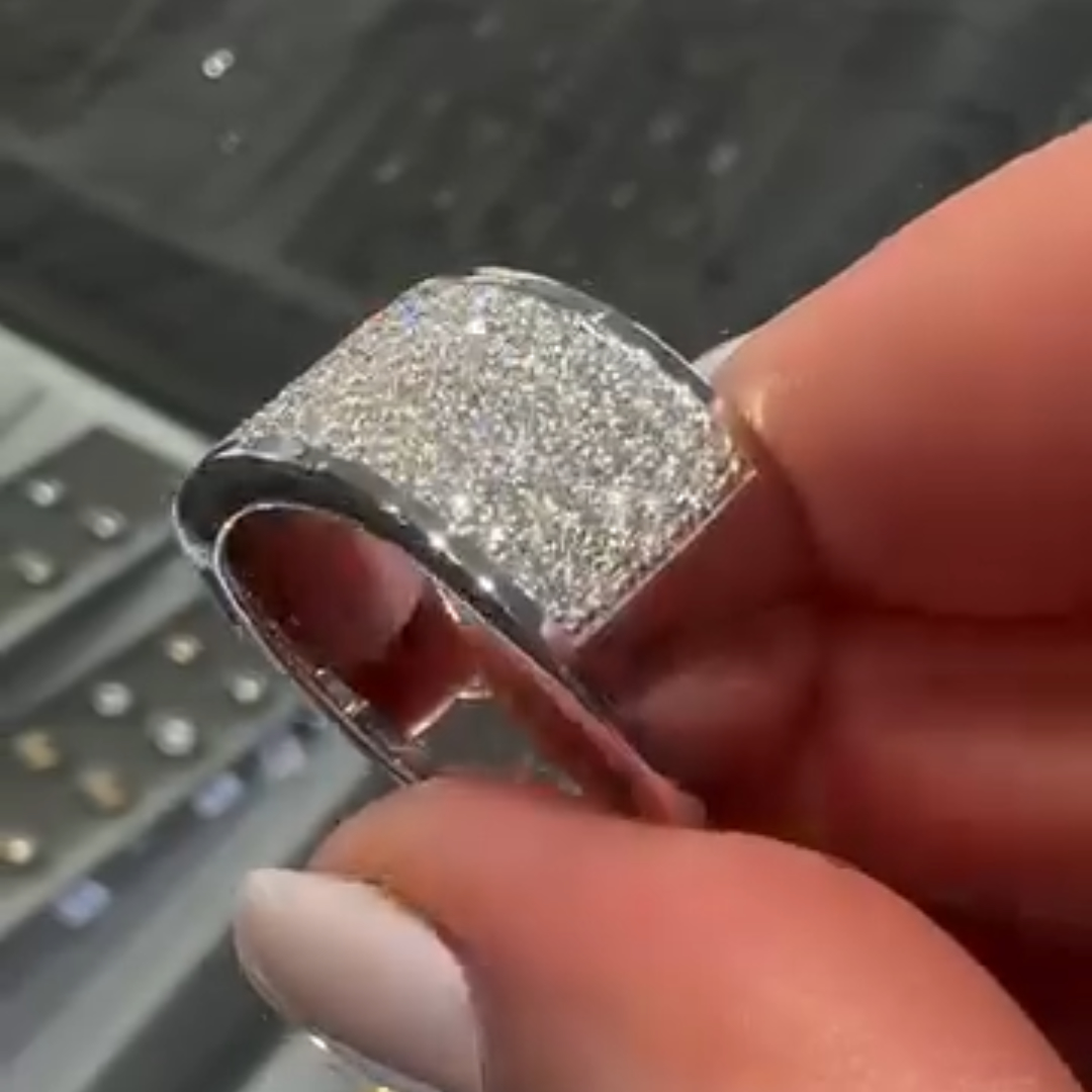 5.35ct Pave Setting Wide Band For Men