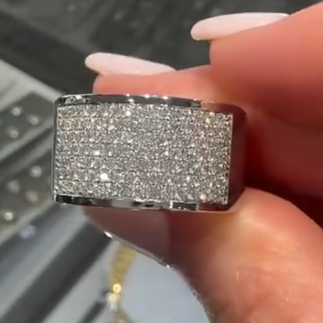 5.35ct Pave Setting Wide Band For Men