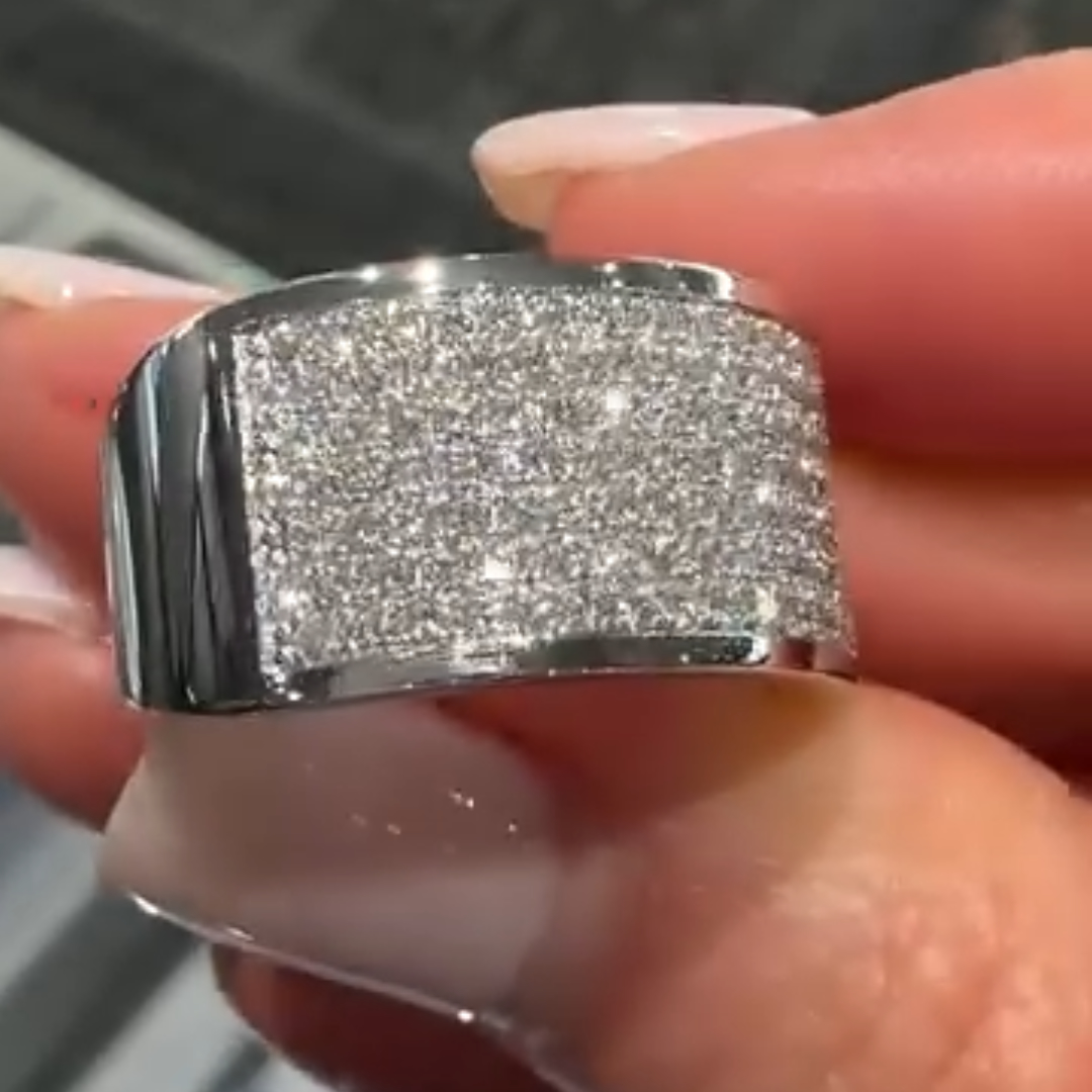 5.35ct Pave Setting Wide Band For Men