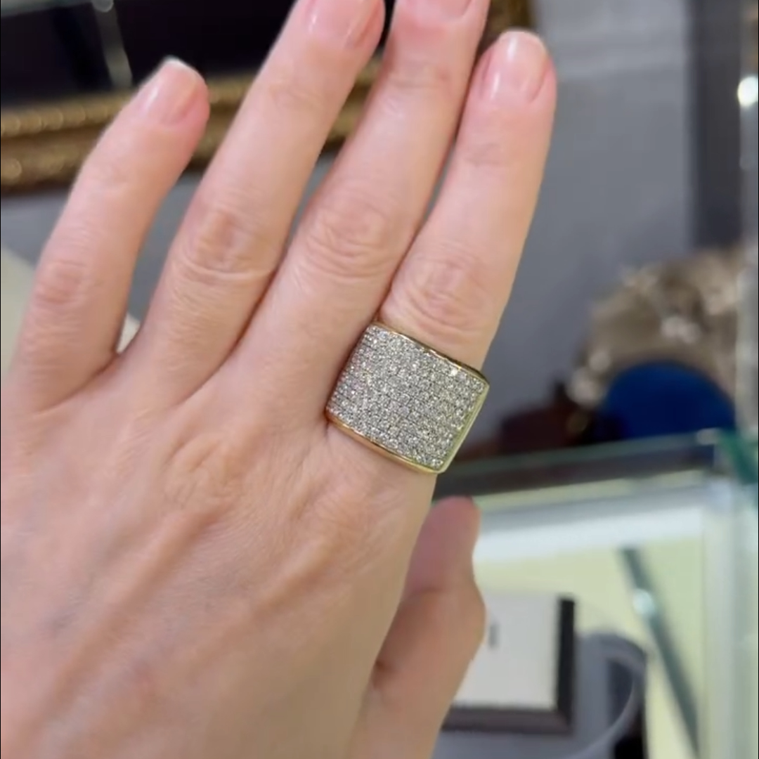 7.95ctw Multi-Row Round Cut  White Stone  Ring for Men