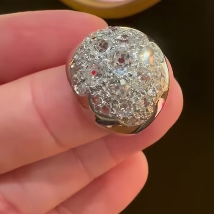 4.7ctw Pave Setting Dome Design Cocktail Ring
