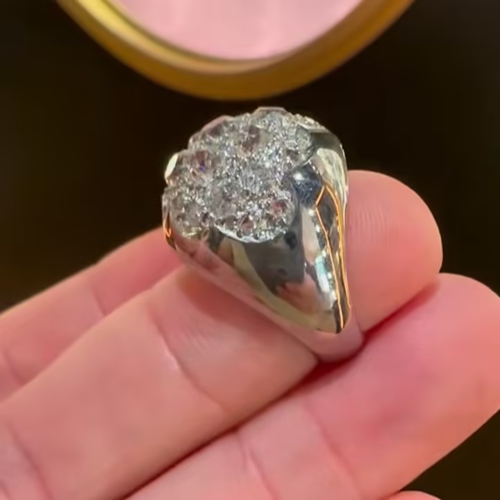 4.7ctw Pave Setting Dome Design Cocktail Ring