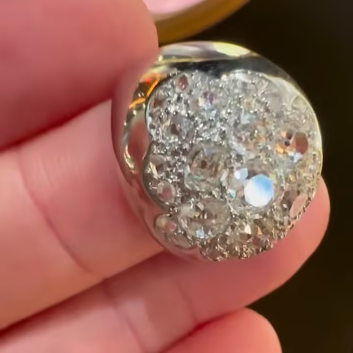 4.7ctw Pave Setting Dome Design Cocktail Ring