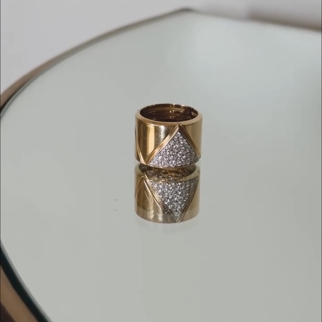 1ctw Wide Band Ring in Gold Plating