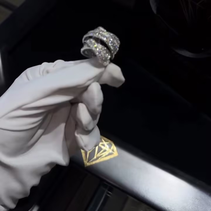 Bypass Design White Stone Cocktail Ring