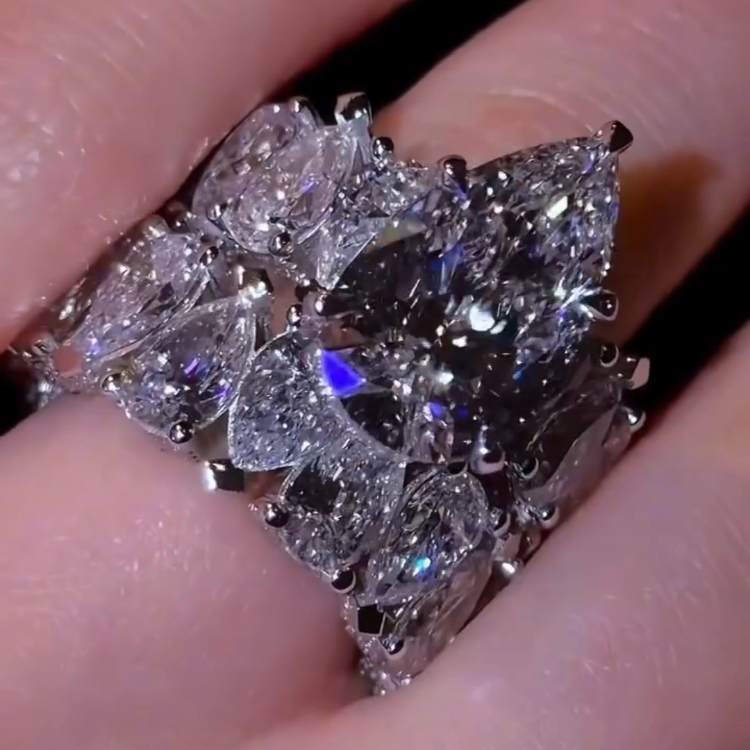 10ct Pear Shape White Stone Stackalbe Rings