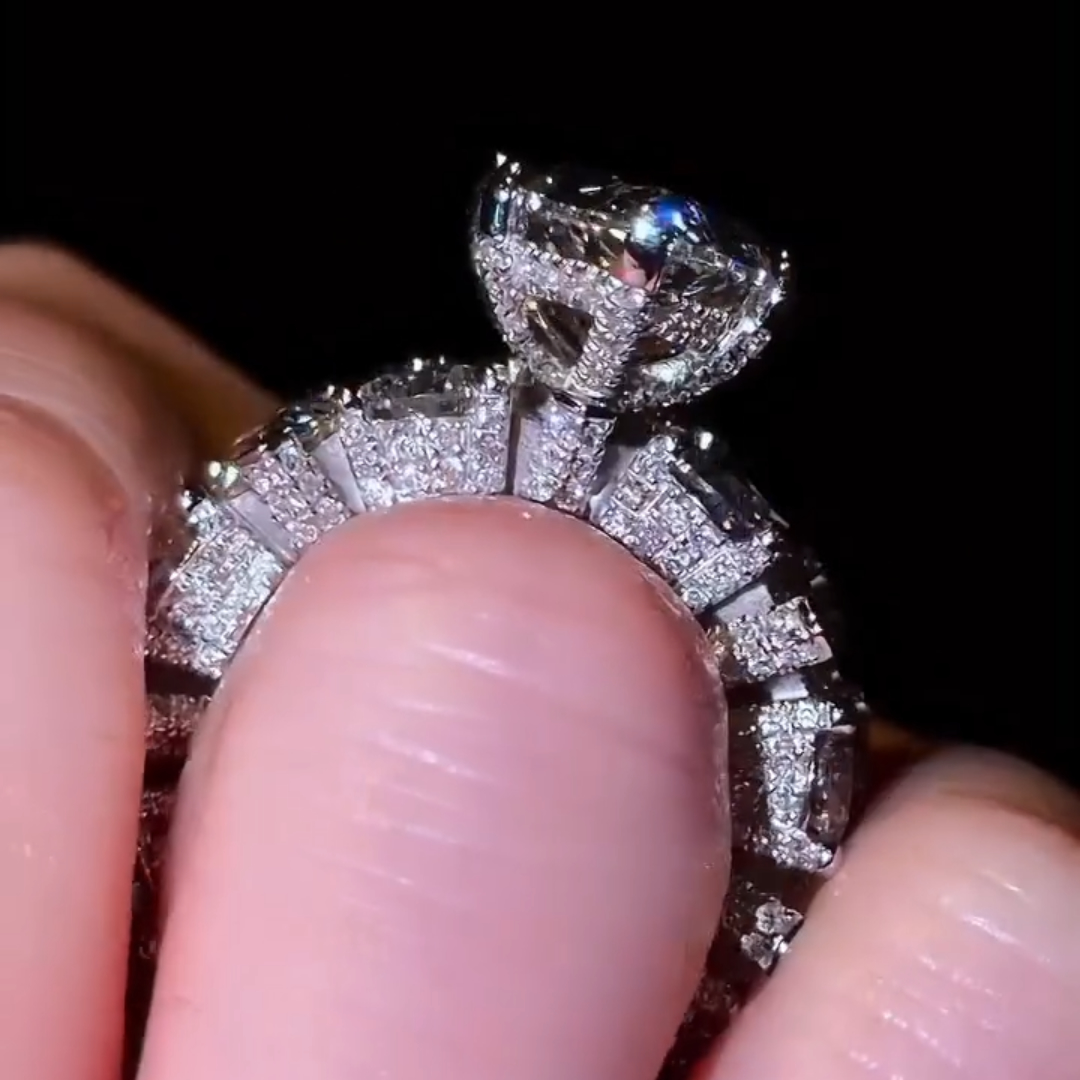 10ct Pear Shape White Stone Stackalbe Rings