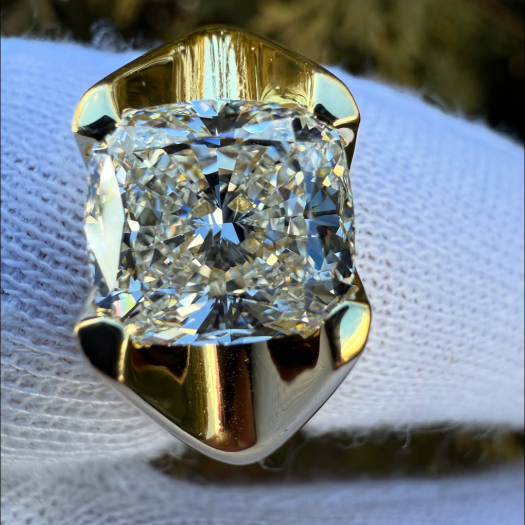 3.5ct Cushion Cut White Stone Ring