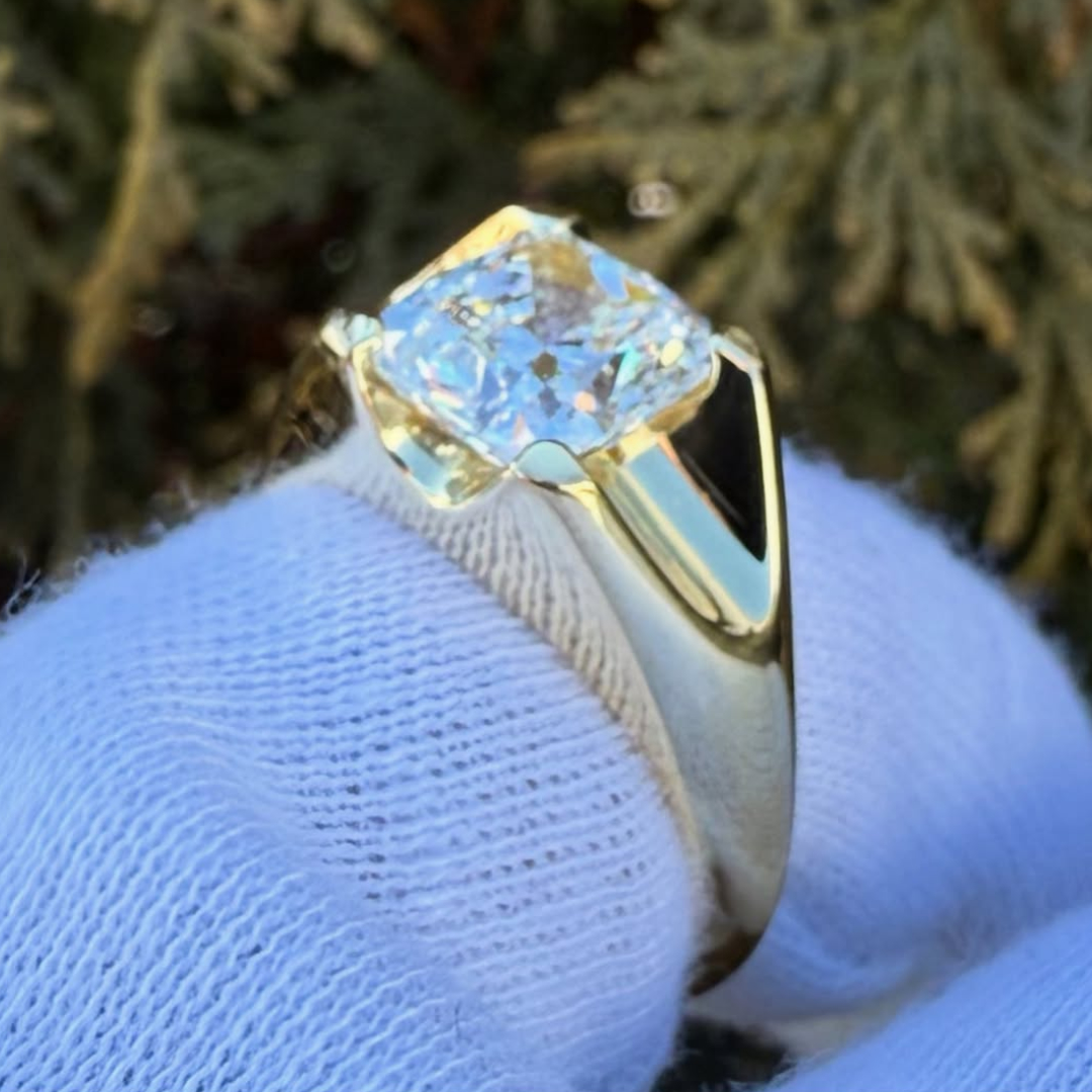 3.5ct Cushion Cut White Stone Ring