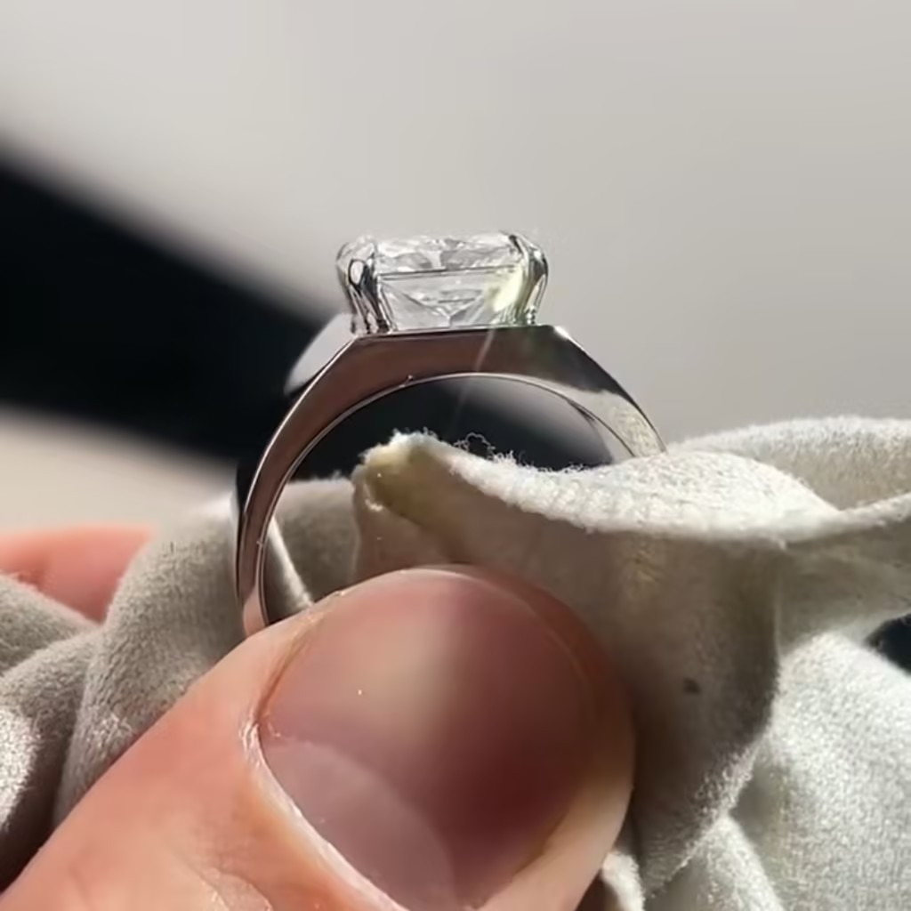 7ct Radiant Cut White Stone Ring For Men