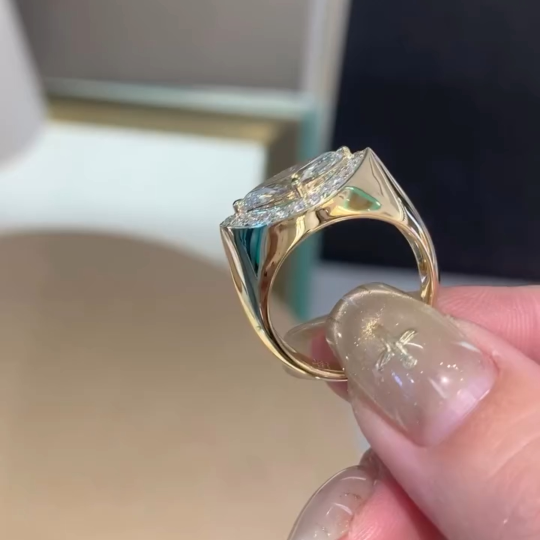 3ct East-west Design Marquise Shape White Stone Ring