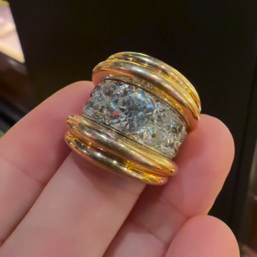 2.05ct Retro Design Old European‑cut White Stone Ring