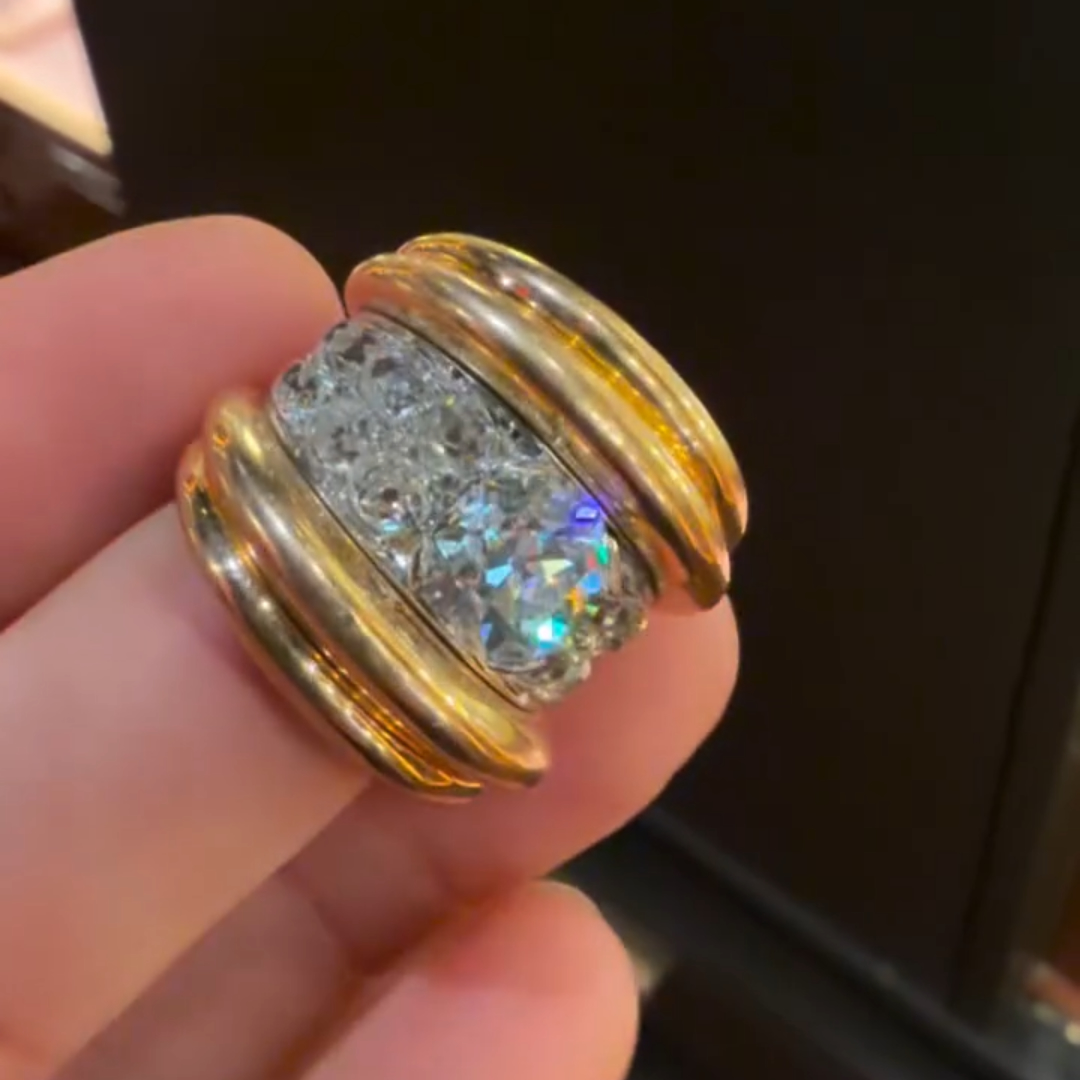 2.05ct Retro Design Old European‑cut White Stone Ring