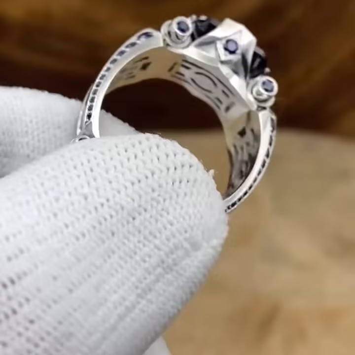 4ct Modern Design Blue Sapphire Ring for Men