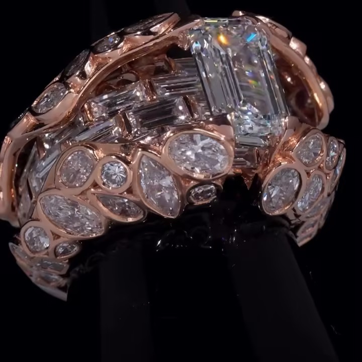 15.75ctw Multi-cut White Stone Ring for Men