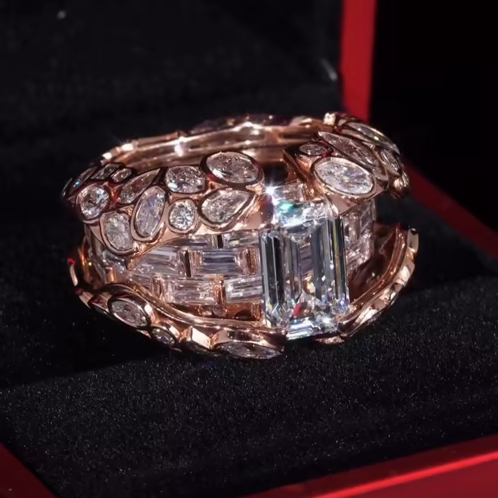 15.75ctw Multi-cut White Stone Ring for Men