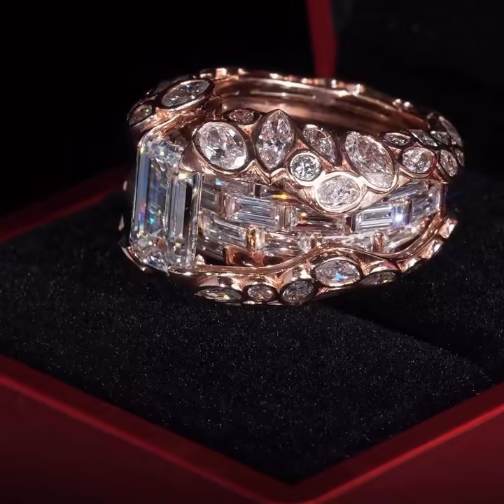 15.75ctw Multi-cut White Stone Ring for Men