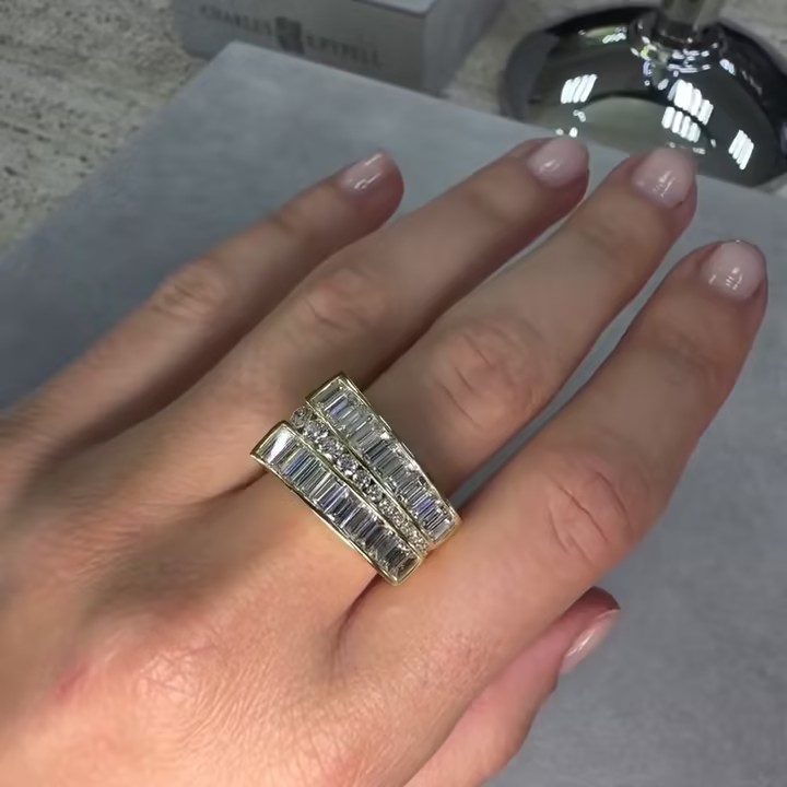 8ctw Fashion Women White Stone Split Ring
