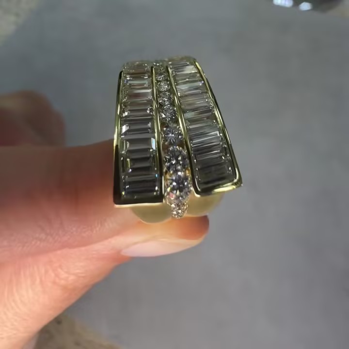 8ctw Fashion Women White Stone Split Ring