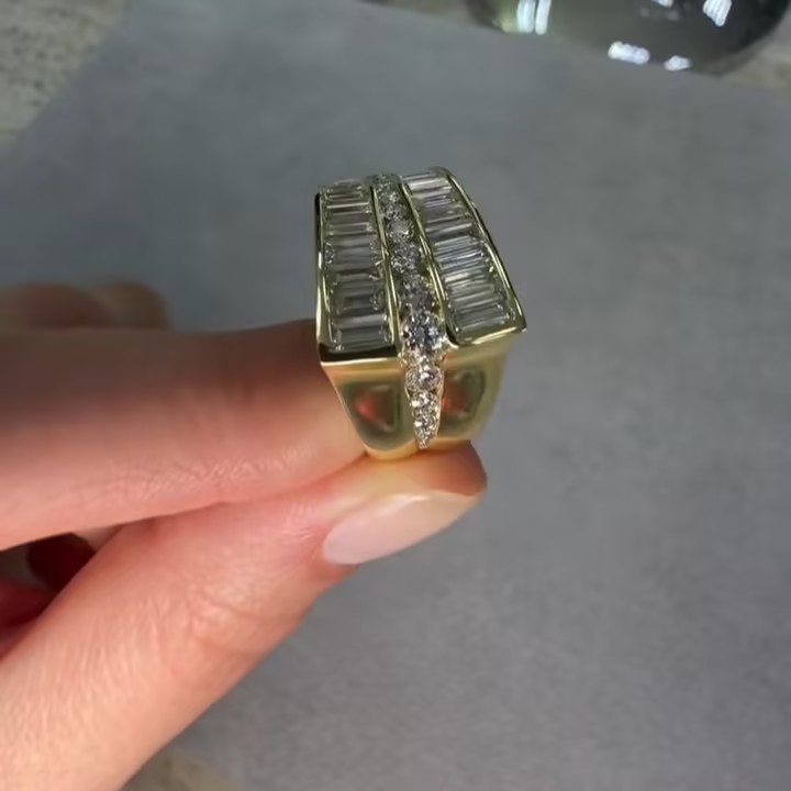 8ctw Fashion Women White Stone Split Ring