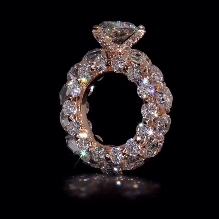 2ct Pear Cut White Stone Ring Set/2pcs