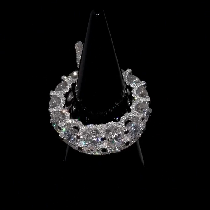 2ct Under Halo Pear Shape Stackalbe Rings/2pcs