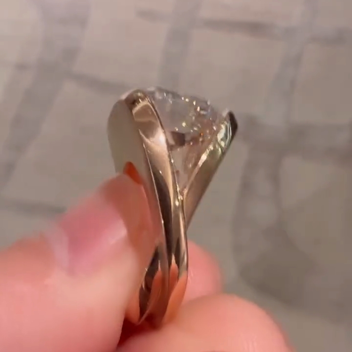 Channel Setting 7.5ct Emerald Cut White Stone Ring