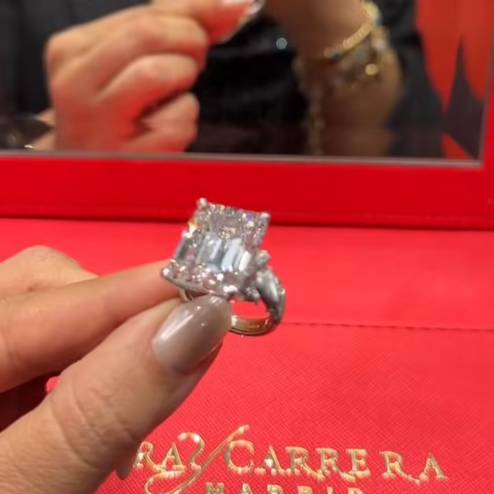 Stunning 4ct Emerald Cut White Stone Ring