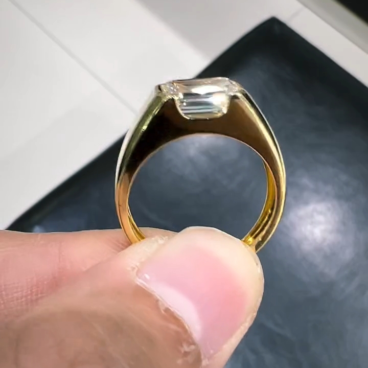 2.5ct Channel Set Emerald Cut Solitaire Ring