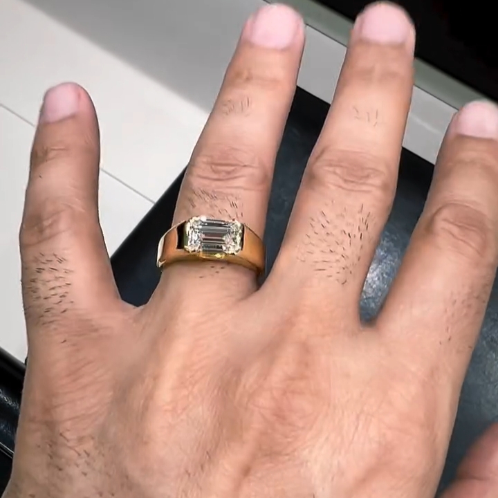 2.5ct Channel Set Emerald Cut Solitaire Ring