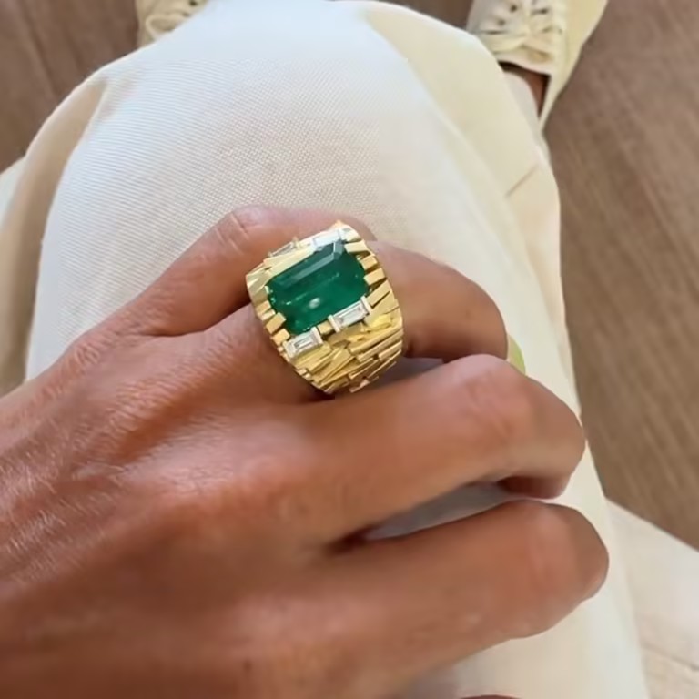 6.38ct Columbian Emerald Ring