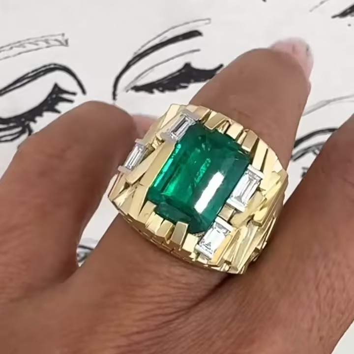 6.38ct Columbian Emerald Ring