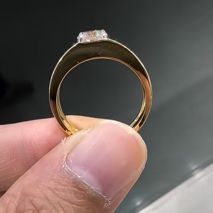 2ct Round Cut White Stone Solitaire Ring for Men