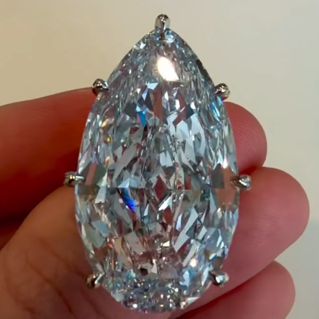 15ct Under Halo Pear Cut White Stone Ring 