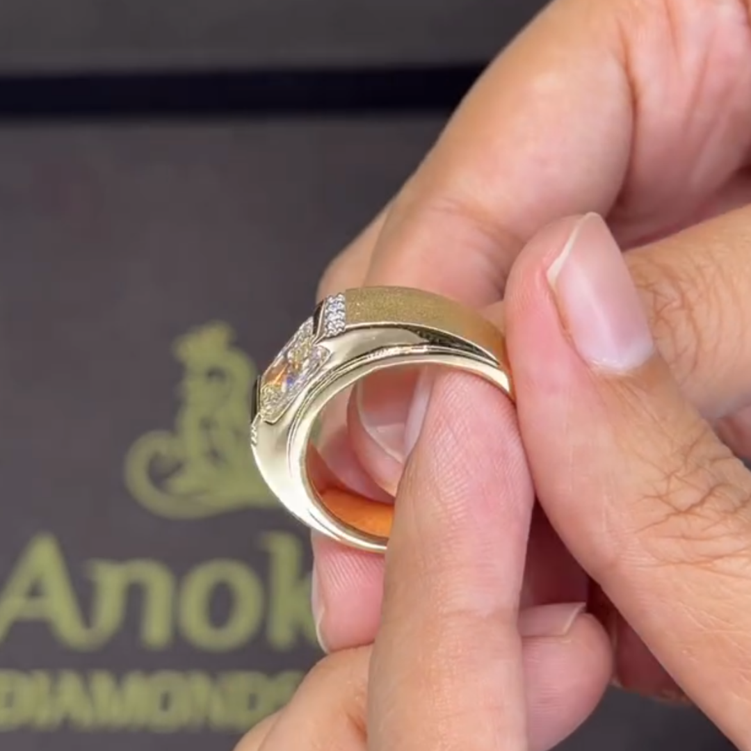 4ct Bezel Setting Men‘s Solitaire Ring