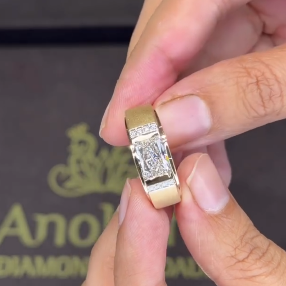 4ct Bezel Setting Men‘s Solitaire Ring