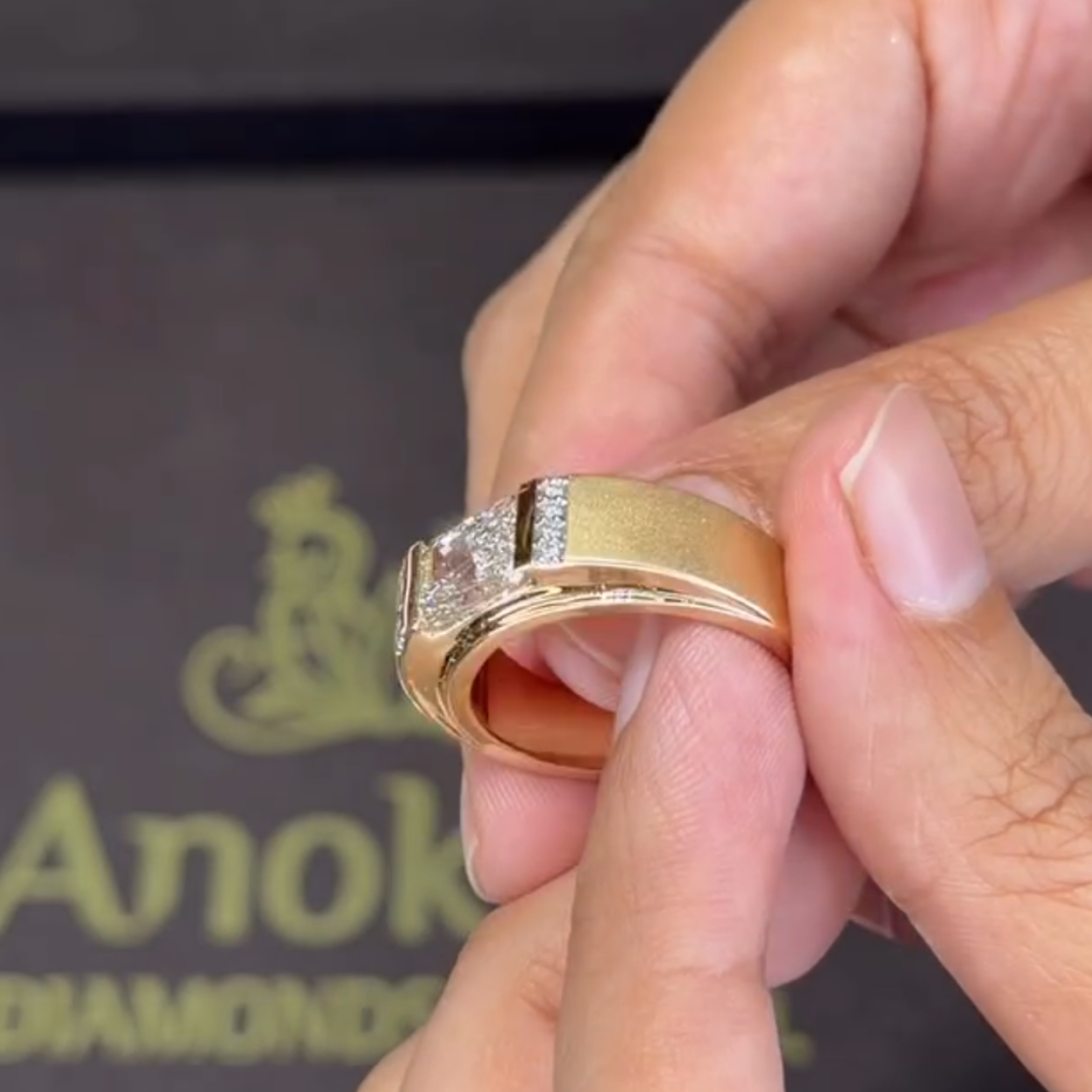 4ct Bezel Setting Men‘s Solitaire Ring