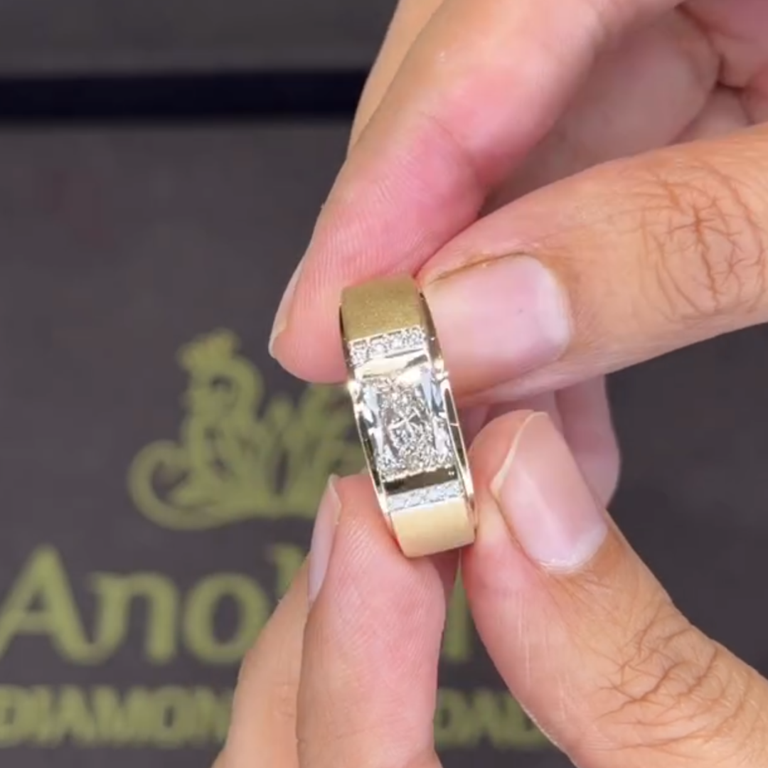 4ct Bezel Setting Men‘s Solitaire Ring