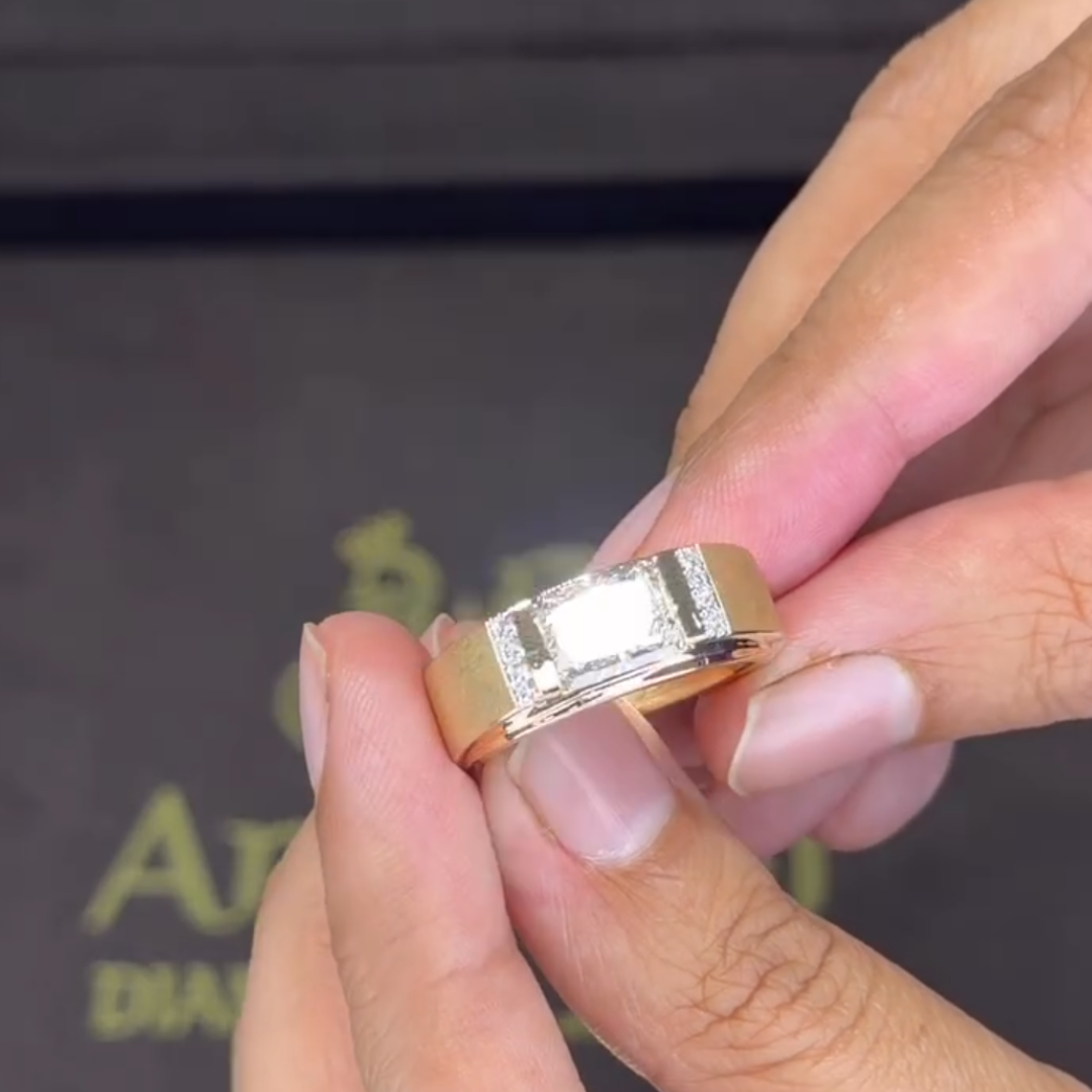 4ct Bezel Setting Men‘s Solitaire Ring