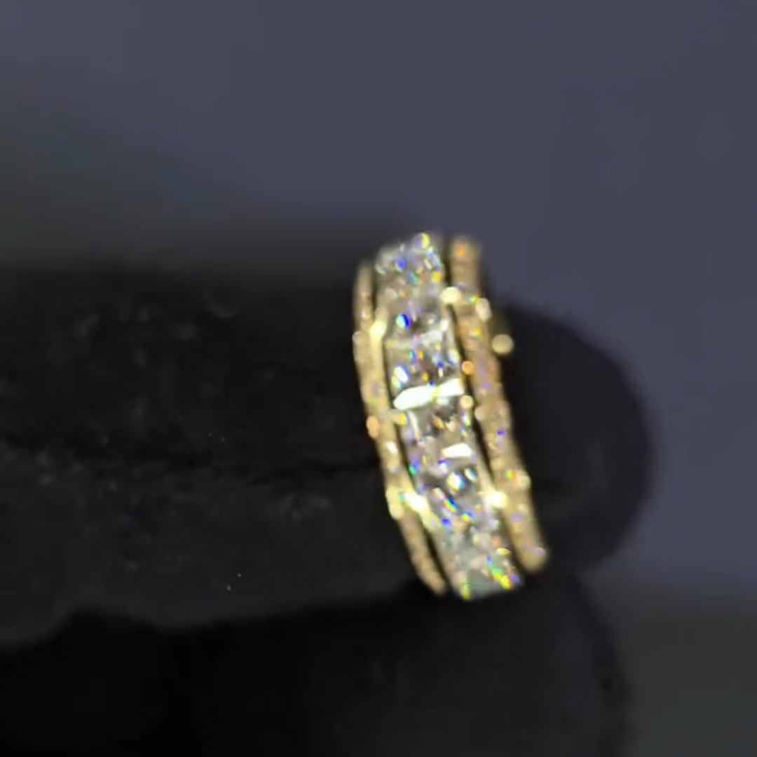 11.35ct Men's Full Eternity Ring in Gold Plating 