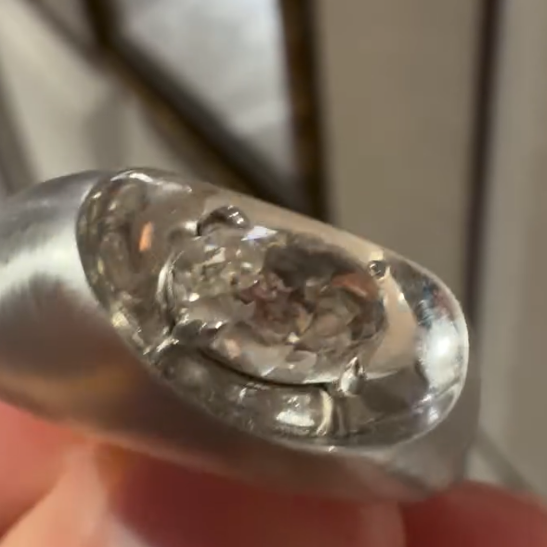 Unique Design 2ct Oval Cut White Stone Ring