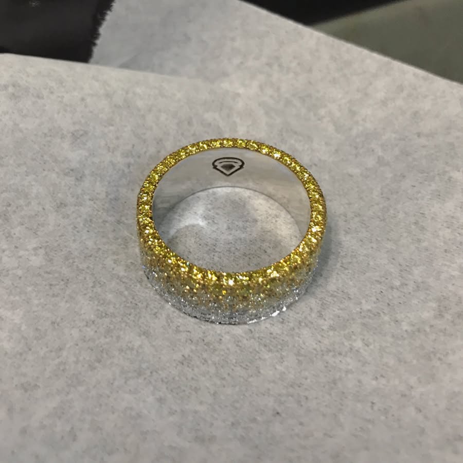 4.35ctw Unique Design Two-tone Wedding Band