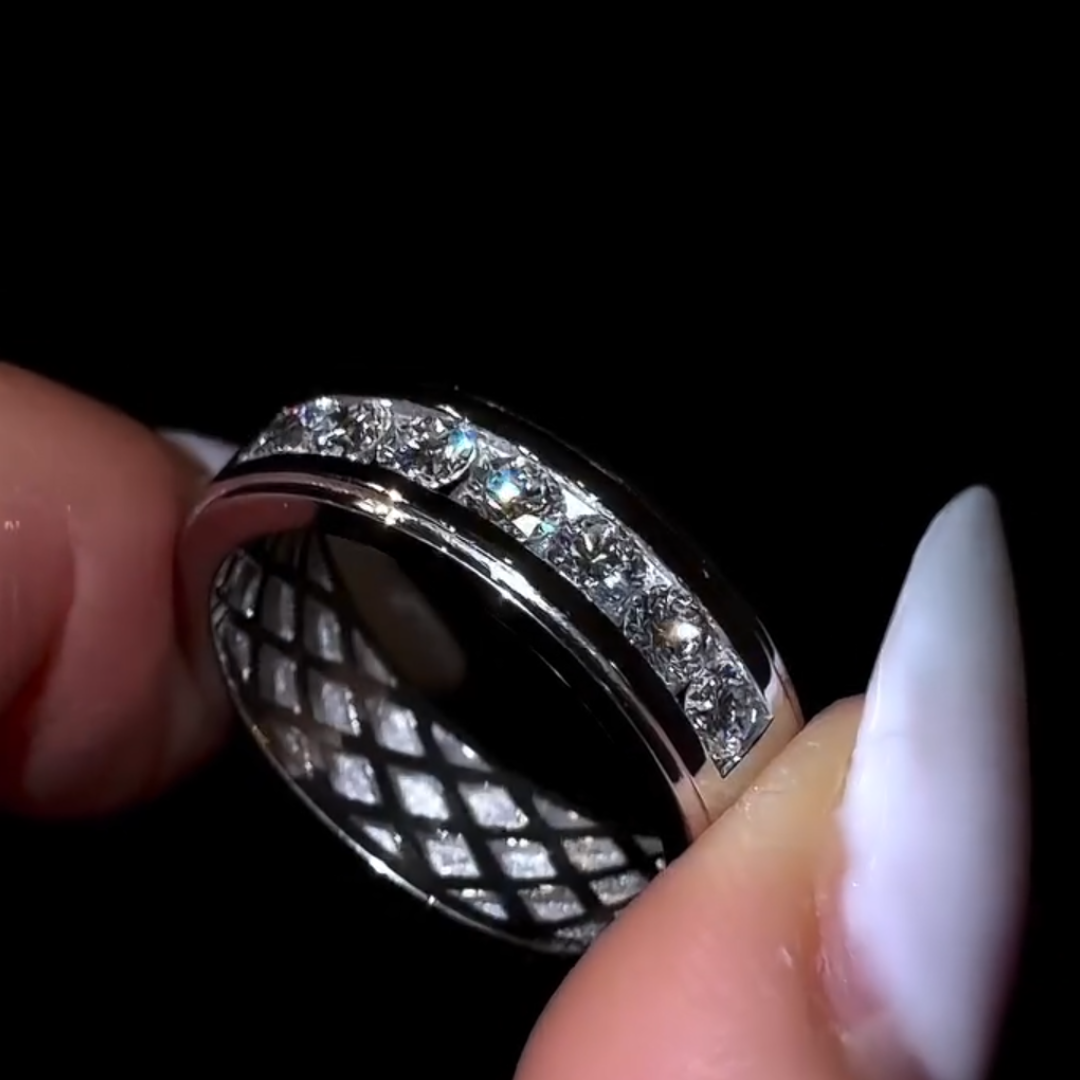 6mm Stepped Edge Band Ring in 925 Sterling Silver